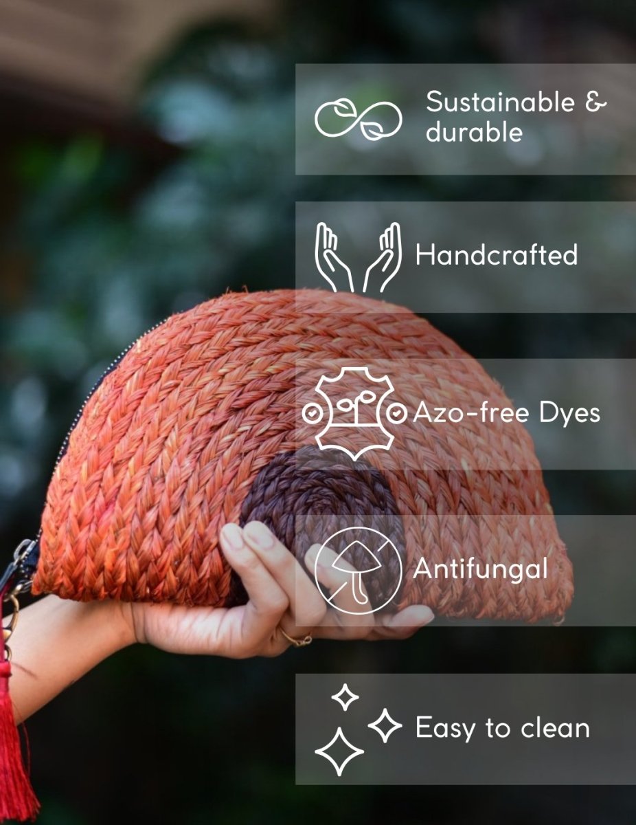 Handmade Moon Clutch - Orange - Kadam Haat