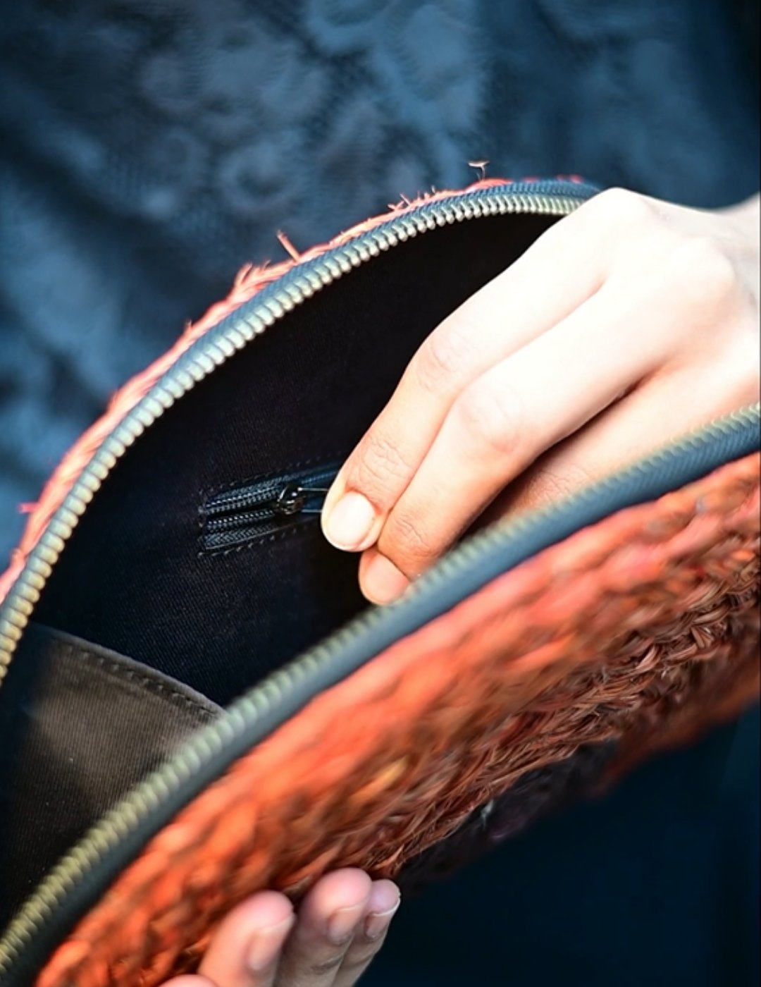Handmade Moon Clutch - Orange - Kadam Haat
