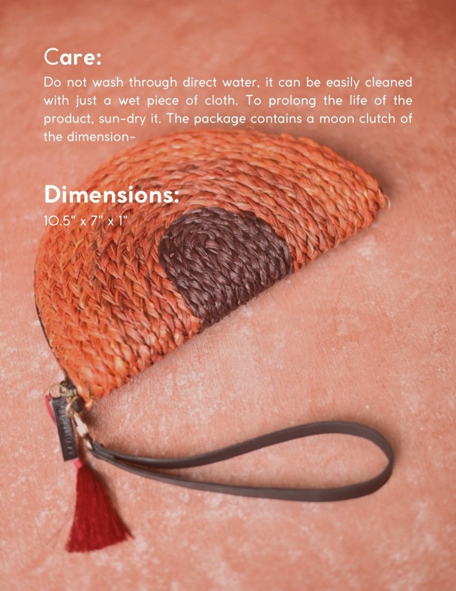 Handmade Moon Clutch - Orange - Kadam Haat
