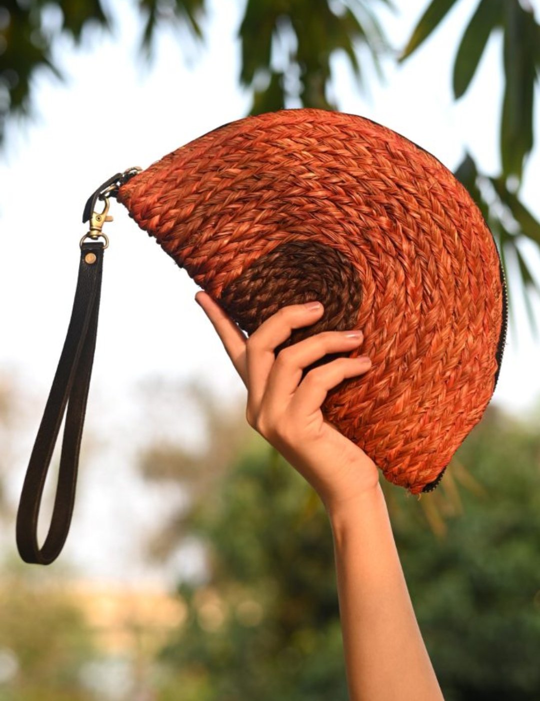 Handmade Moon Clutch - Orange - Kadam Haat