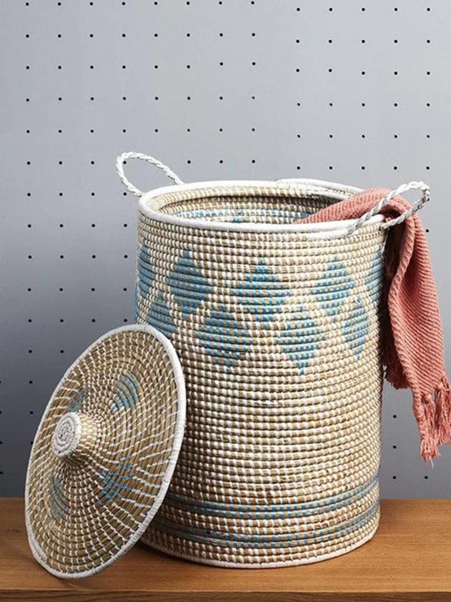 Handmade Moonj Grass Laundry Basket - Kadam Haat