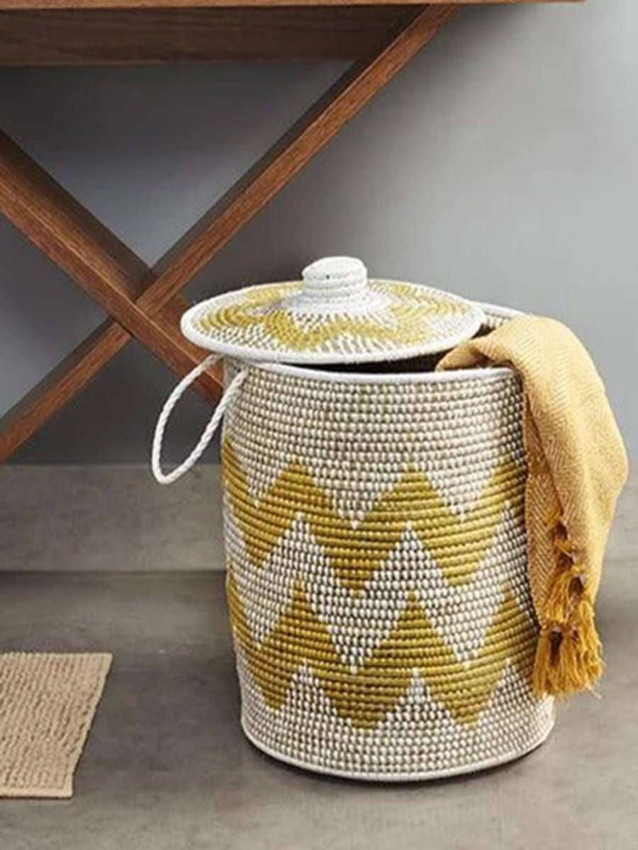 Handmade Moonj Grass Laundry Basket - Kadam Haat