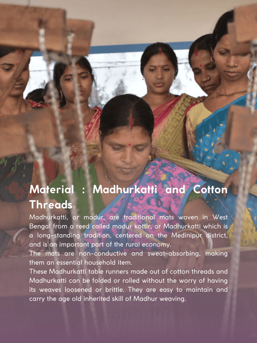 Handmade Roll - up Madurkathi Bag - Lavender - Kadam Haat