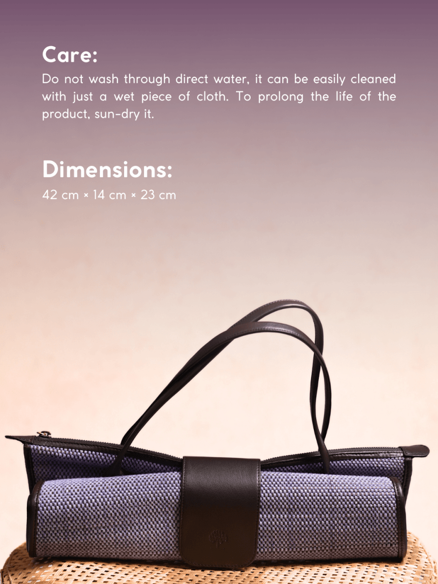 Handmade Roll - up Madurkathi Bag - Lavender - Kadam Haat