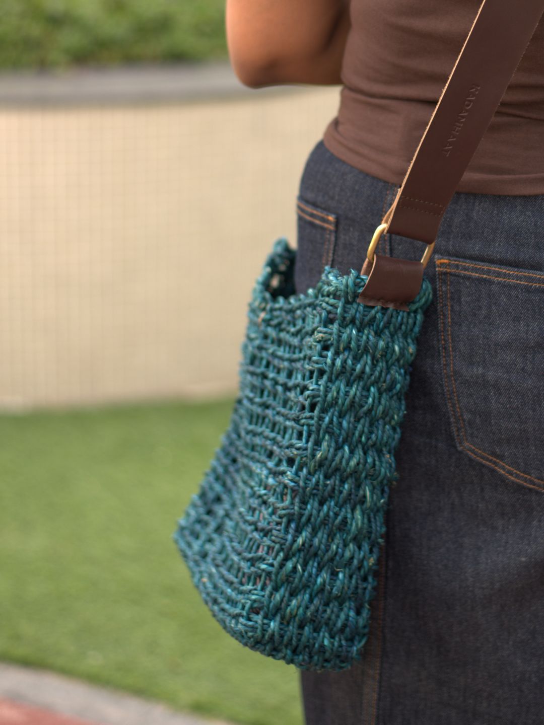 Handmade Sabai Flexi Carry bag - Indigo - Kadam Haat