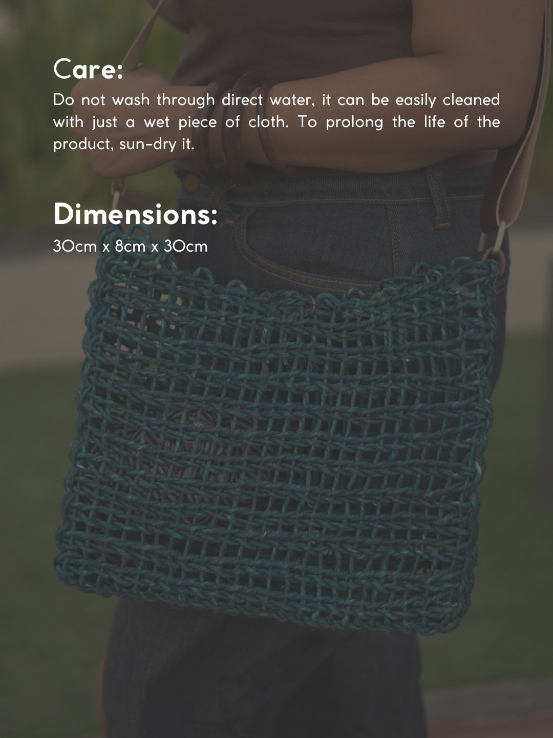 Handmade Sabai Flexi Carry bag - Indigo - Kadam Haat