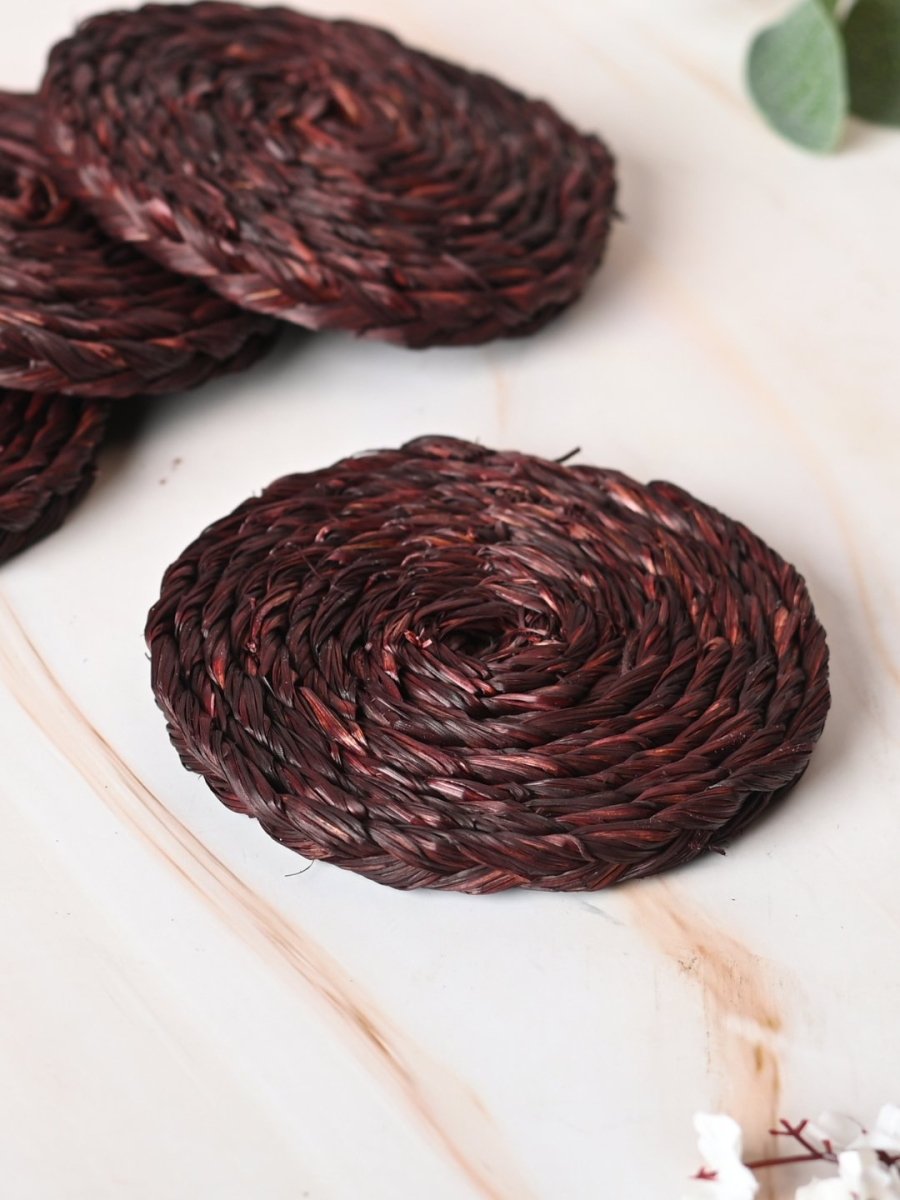 Handmade Sabai Grass Coasters - Set of 4 - Kadam Haat