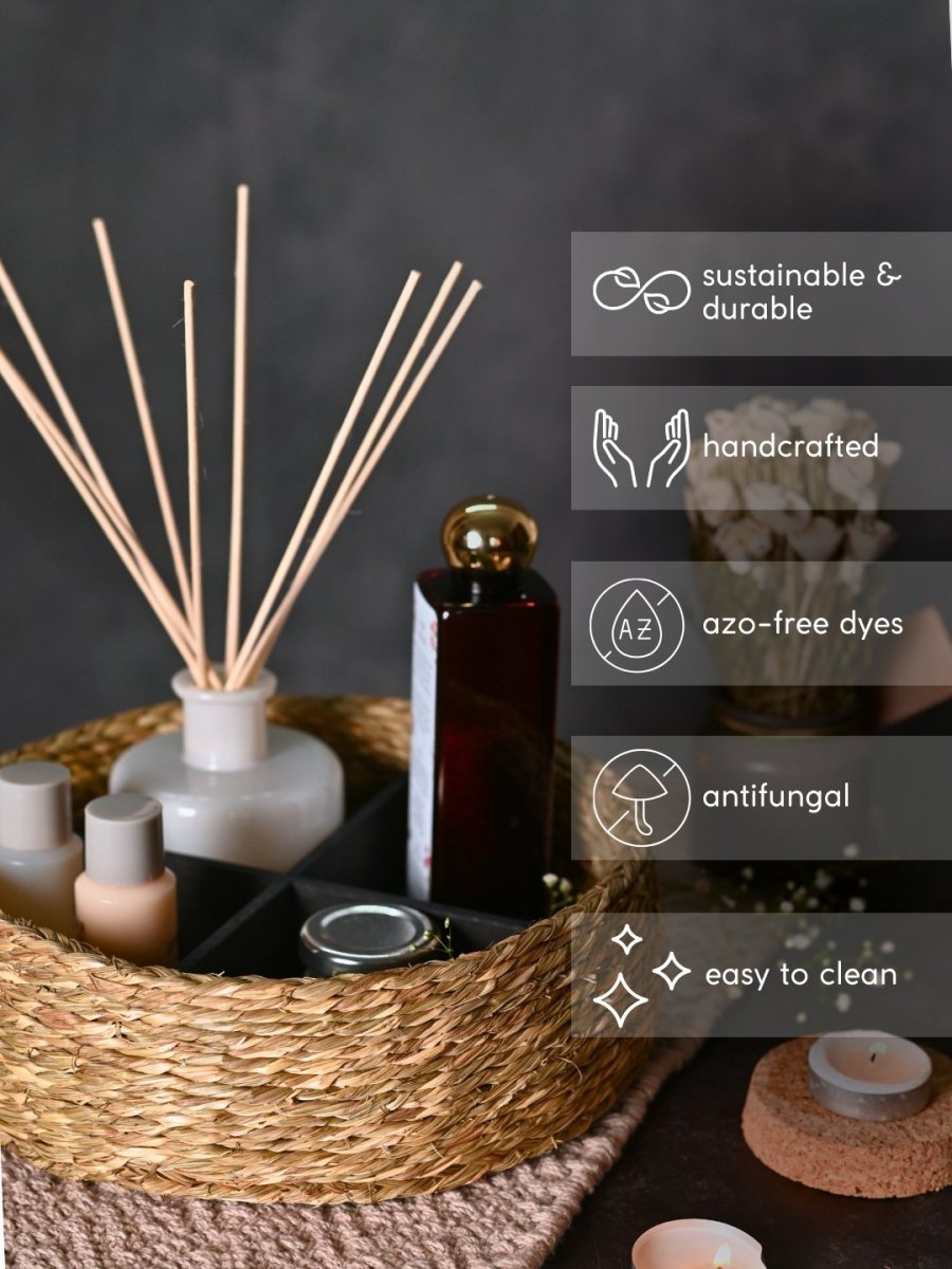 Handmade Sabai Grass Jewellery Box - Natural - Kadam Haat