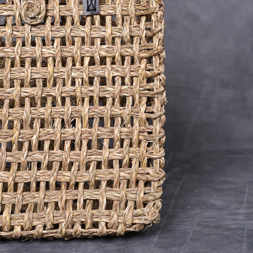 Handmade Sabai Grass Large Mesh Tote Bag - Natural - Kadam Haat