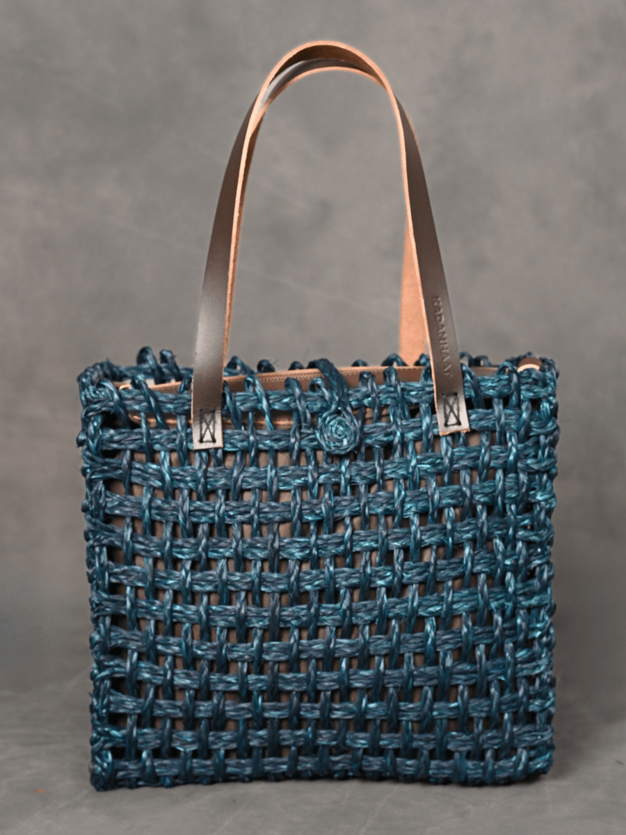 Handmade Sabai Grass Large Mesh Tote Bag - Neer - Kadam Haat