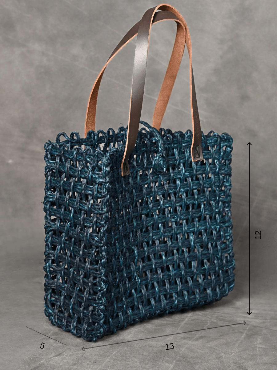 Handmade Sabai Grass Large Mesh Tote Bag - Neer - Kadam Haat
