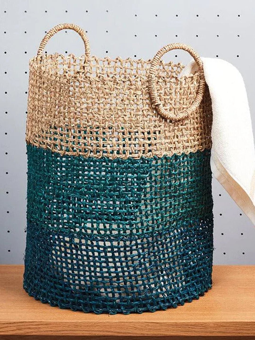 Handmade Sabai Grass Laundry Basket - Kadam Haat