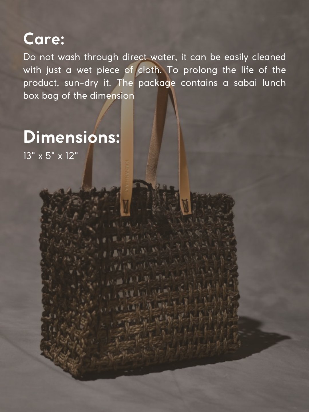 Handmade Sabai Grass Mesh Bag - Black & Gold - Kadam Haat