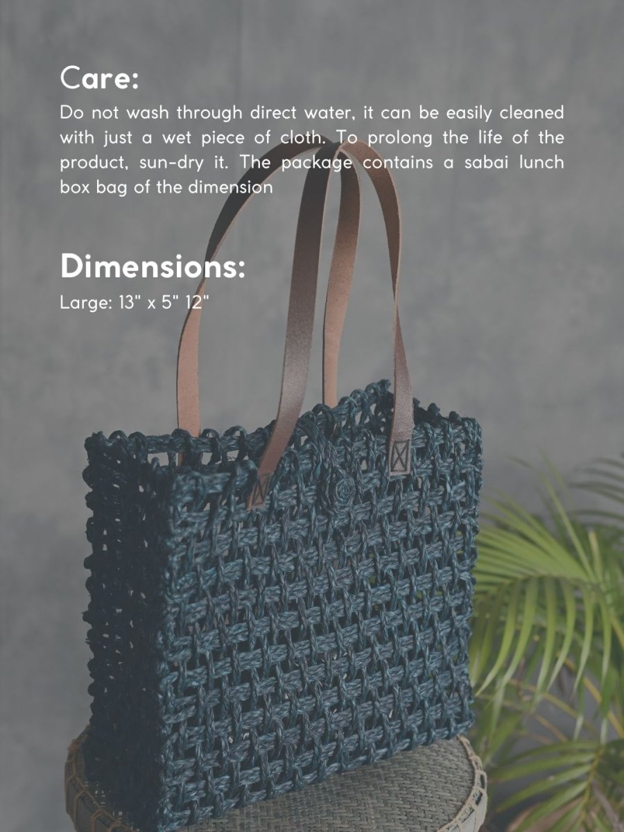 Handmade Sabai Grass Mesh Bag - Neer - Kadam Haat