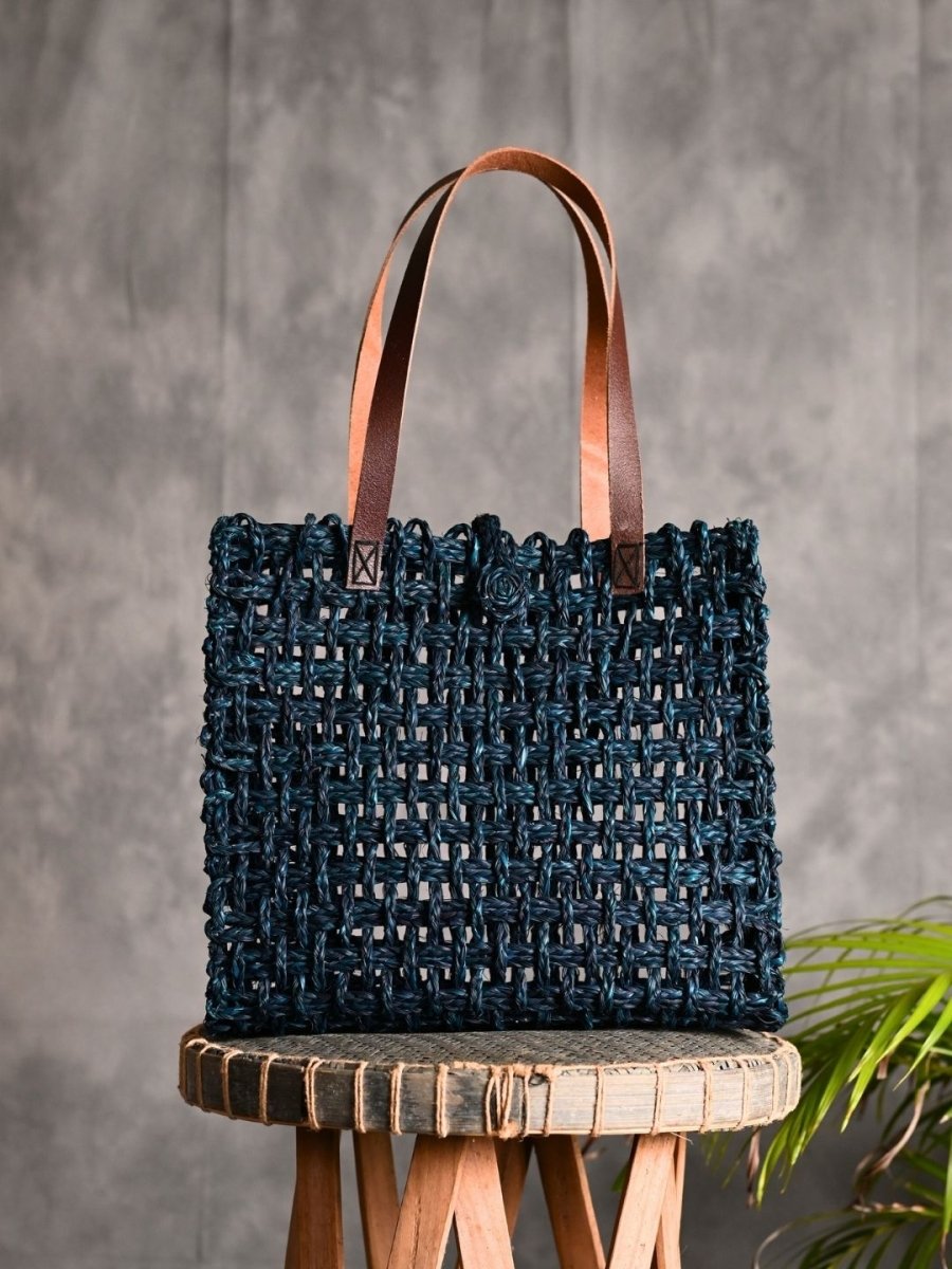 Handmade Sabai Grass Mesh Bag - Neer - Kadam Haat