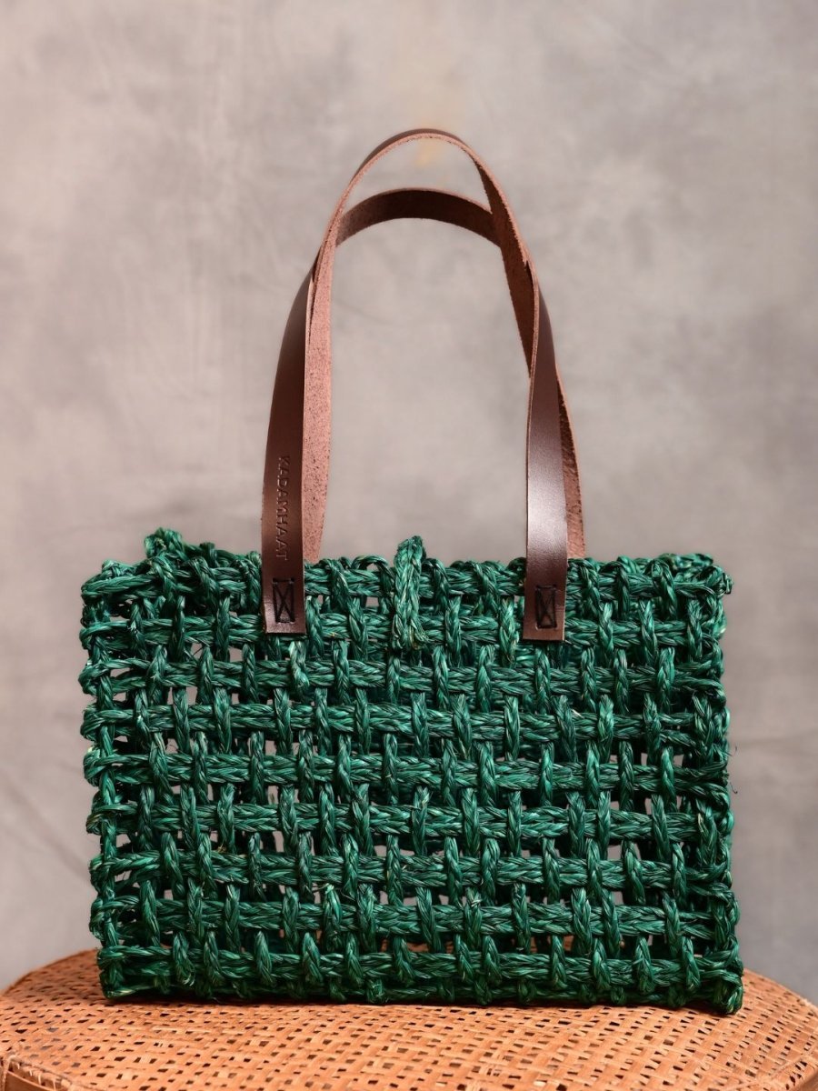 Handmade Sabai Grass Mesh Bag - Small - Kadam Haat