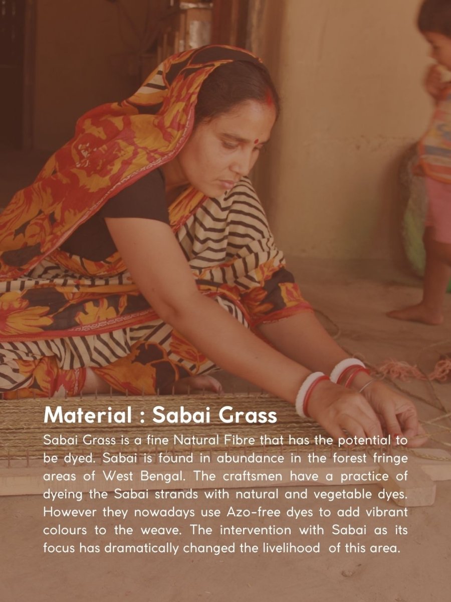 Handmade Sabai Grass Mesh Bag - Surkhi - Kadam Haat