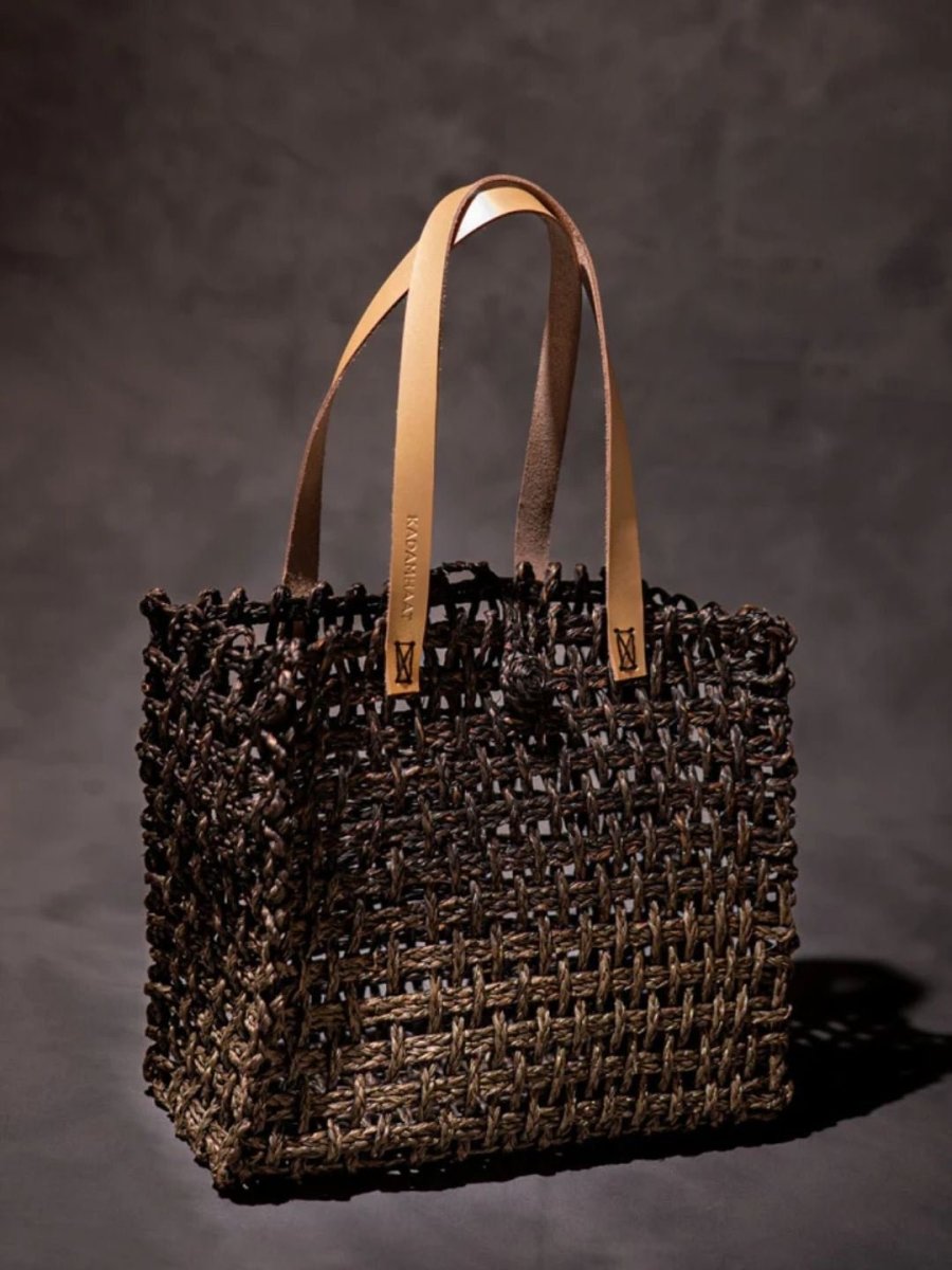 Handmade Sabai Grass Mesh Large & Small Mesh Bag - Combo of 2 - Kadam Haat