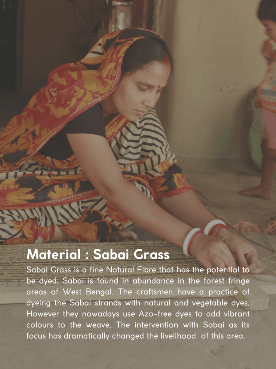 Handmade Sabai Grass Mini Mesh Bag - Black Ombre - Kadam Haat