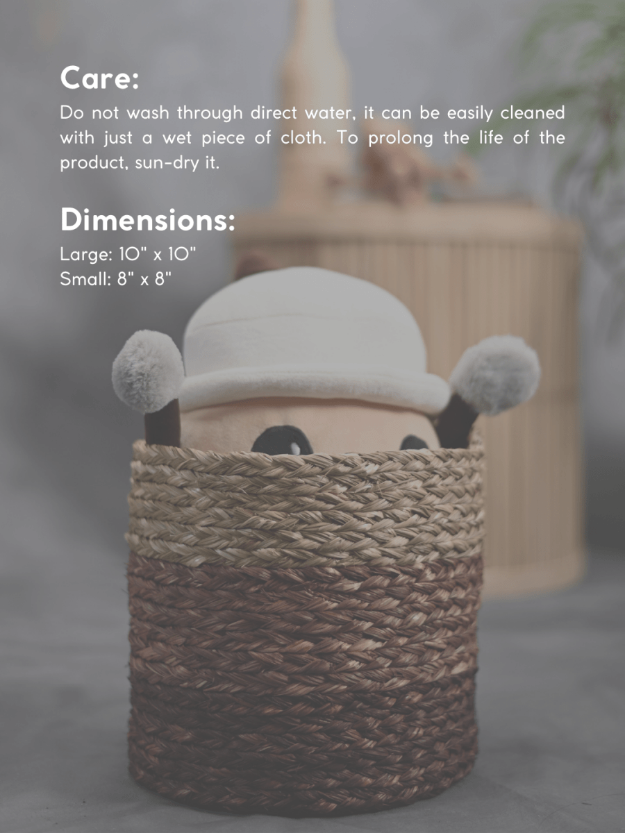 Handmade Sabai Grass Organizer - Brown - Kadam Haat