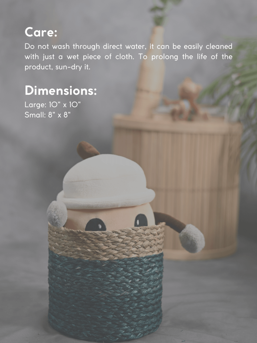 Handmade Sabai Grass Organizer - Indigo - Kadam Haat