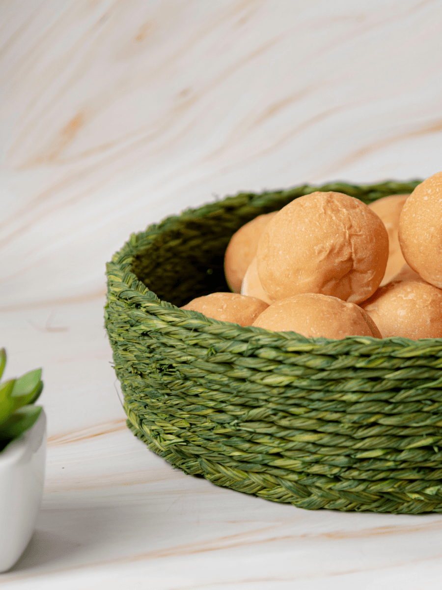 Handmade Sabai Grass Roti Box - Green - Kadam Haat