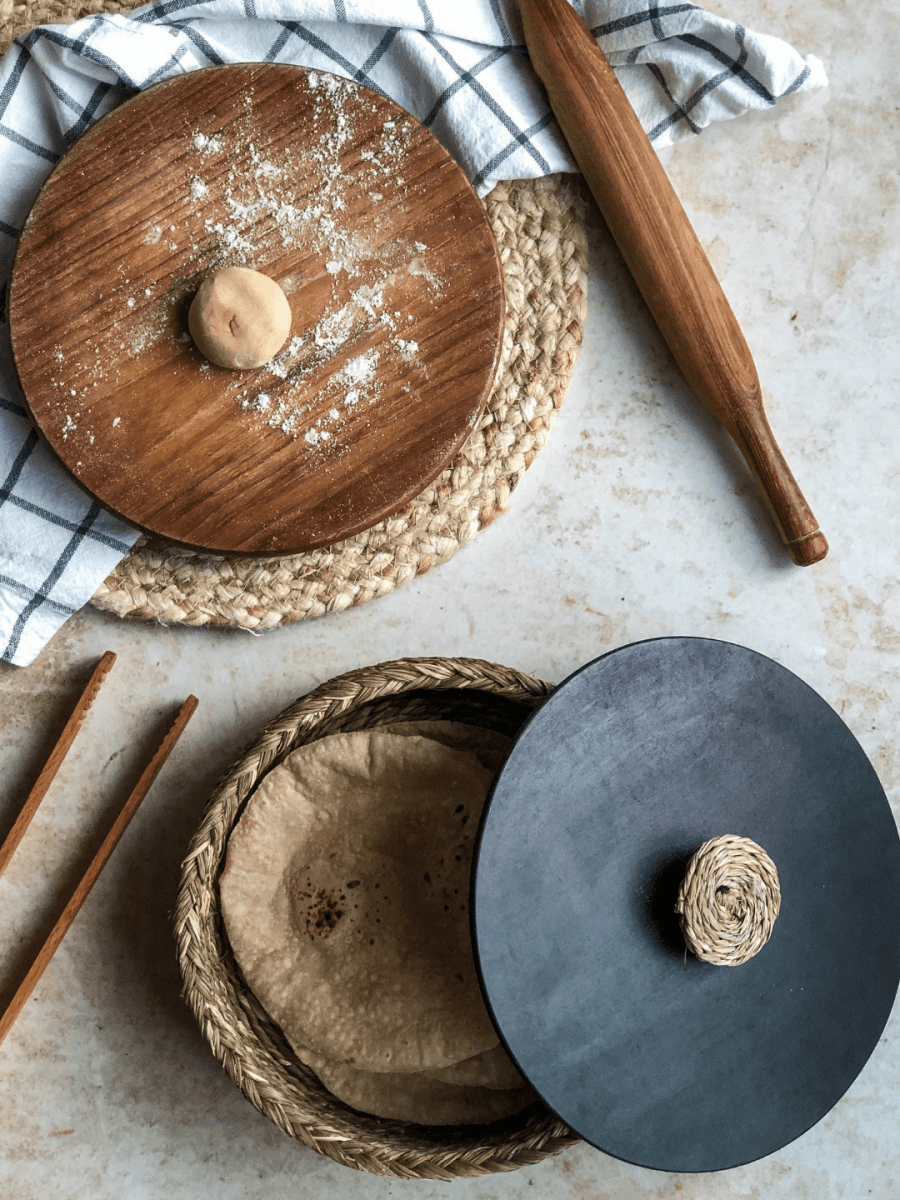 Handmade Sabai Grass Roti Box - Natural - Kadam Haat