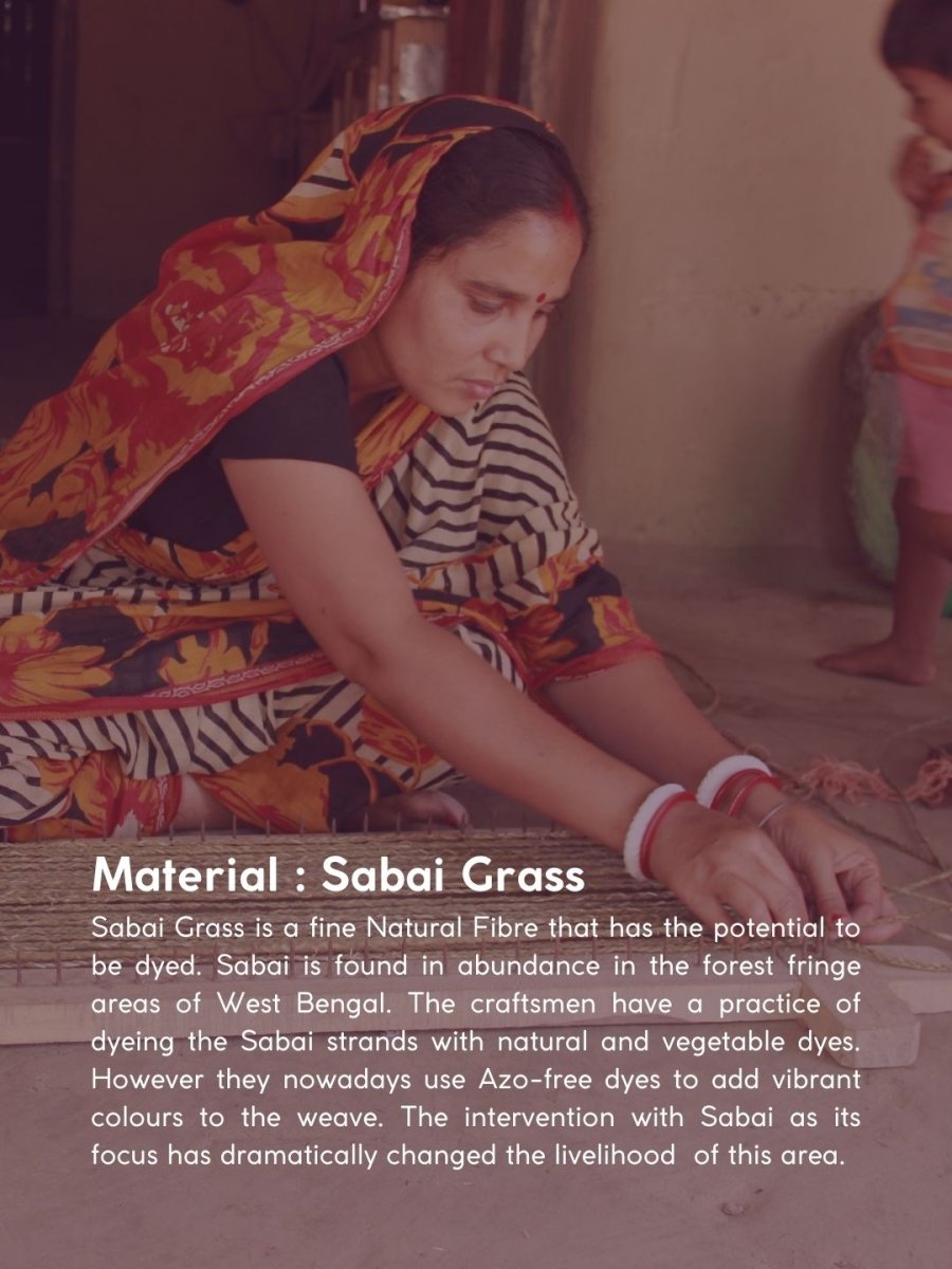 Handmade Sabai Grass Shopping Bag - Lavender - Kadam Haat