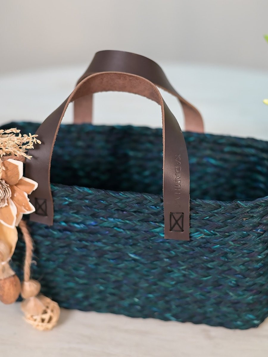 Handmade Sabai Grass Shopping Bag with Shola Flower - Kadam Haat