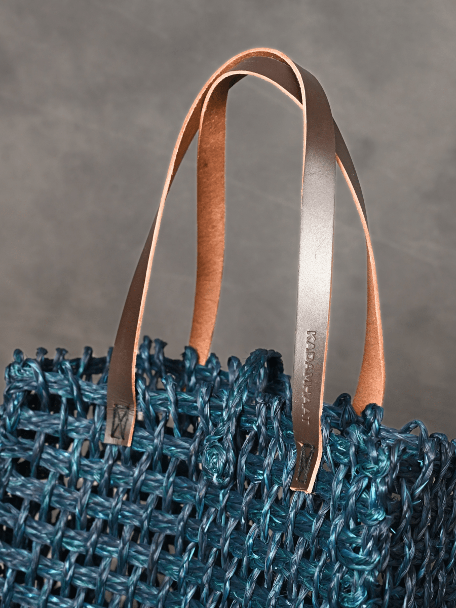 Handmade Sabai Grass Small Mesh Bag - Neer - Kadam Haat