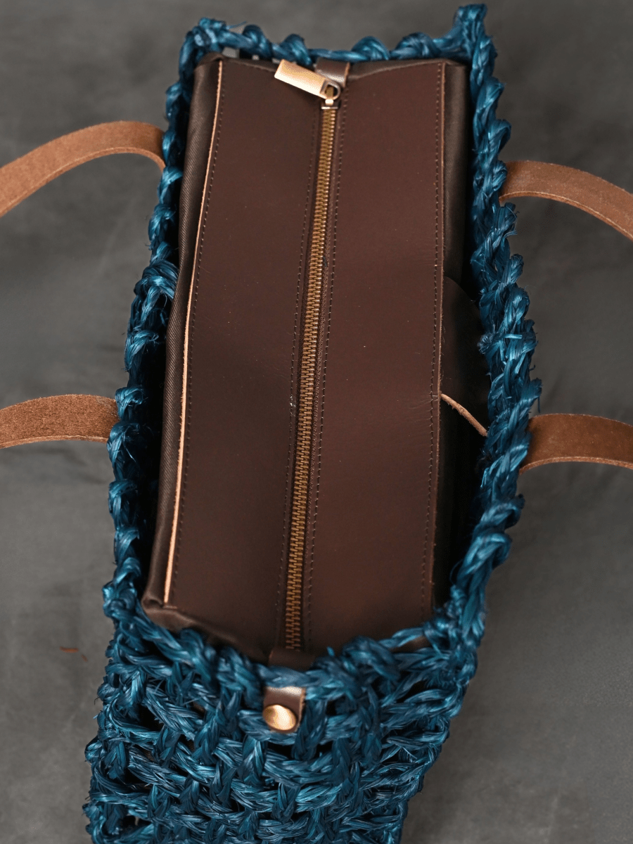 Handmade Sabai Grass Small Mesh Bag - Neer - Kadam Haat