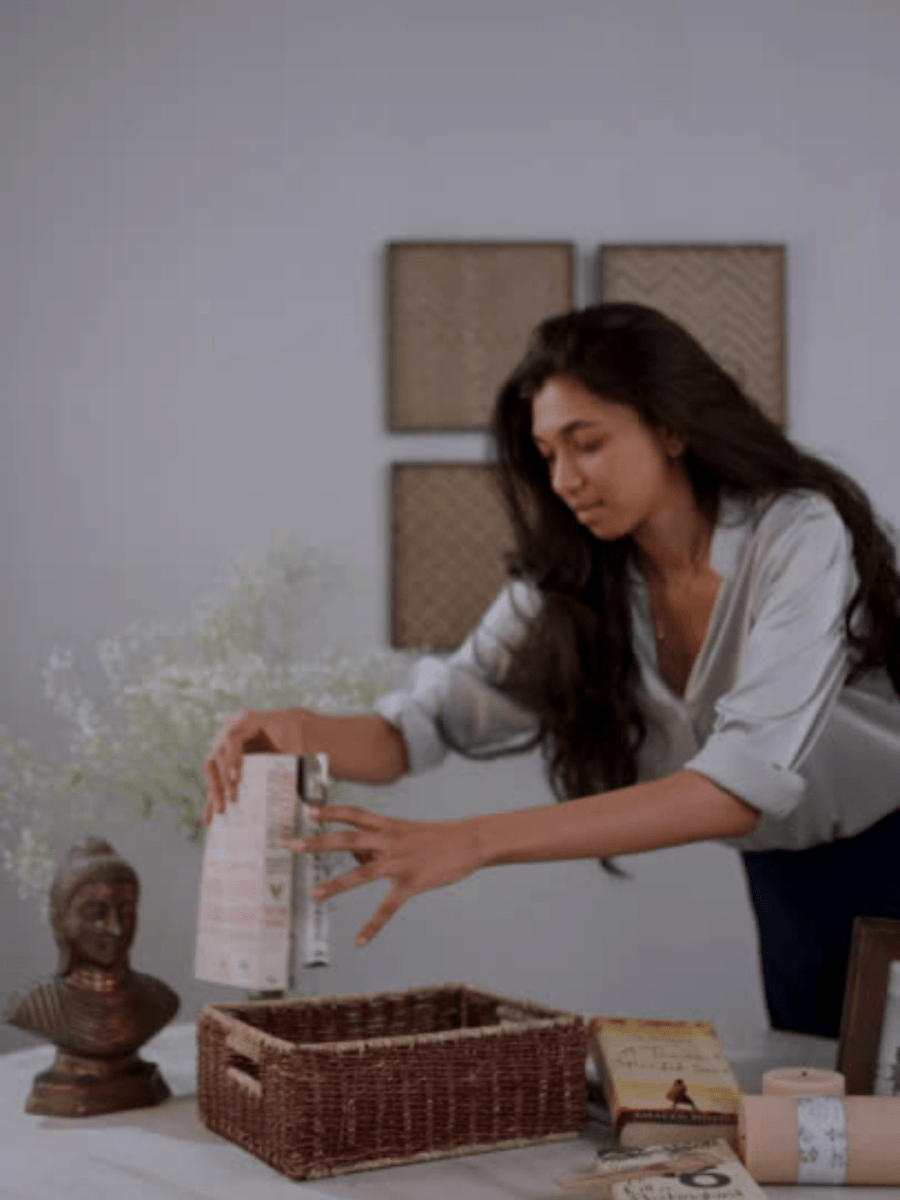 Handmade Sabai Grass Towel Basket - Combo/Brown - Kadam Haat