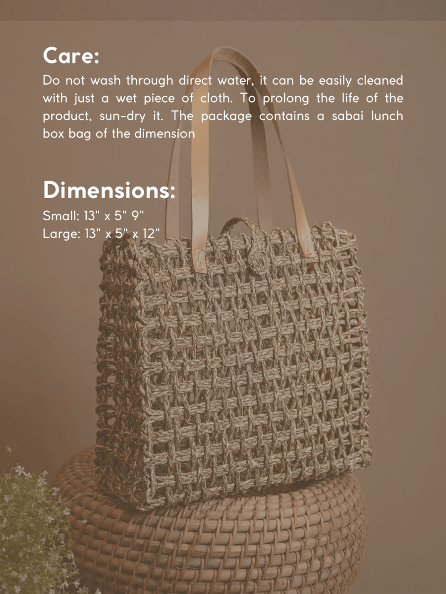 Handmade Sabai Zari Mesh Bag - Kadam Haat