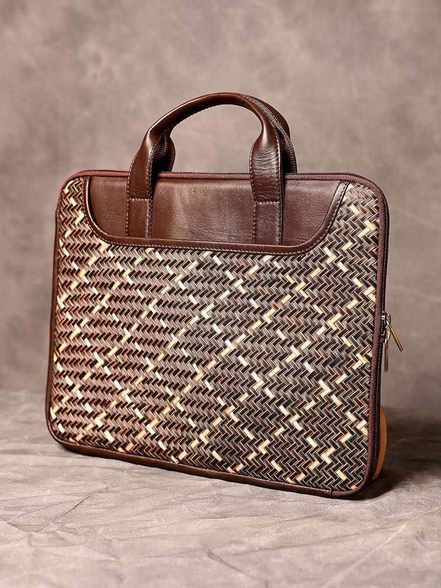 Handmade Sitalpati Laptop Bag - Black - Kadam Haat
