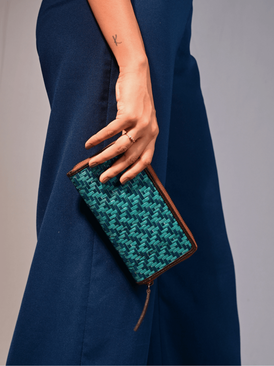 Handmade Sitalpati Wallet - Indigo - Kadam Haat