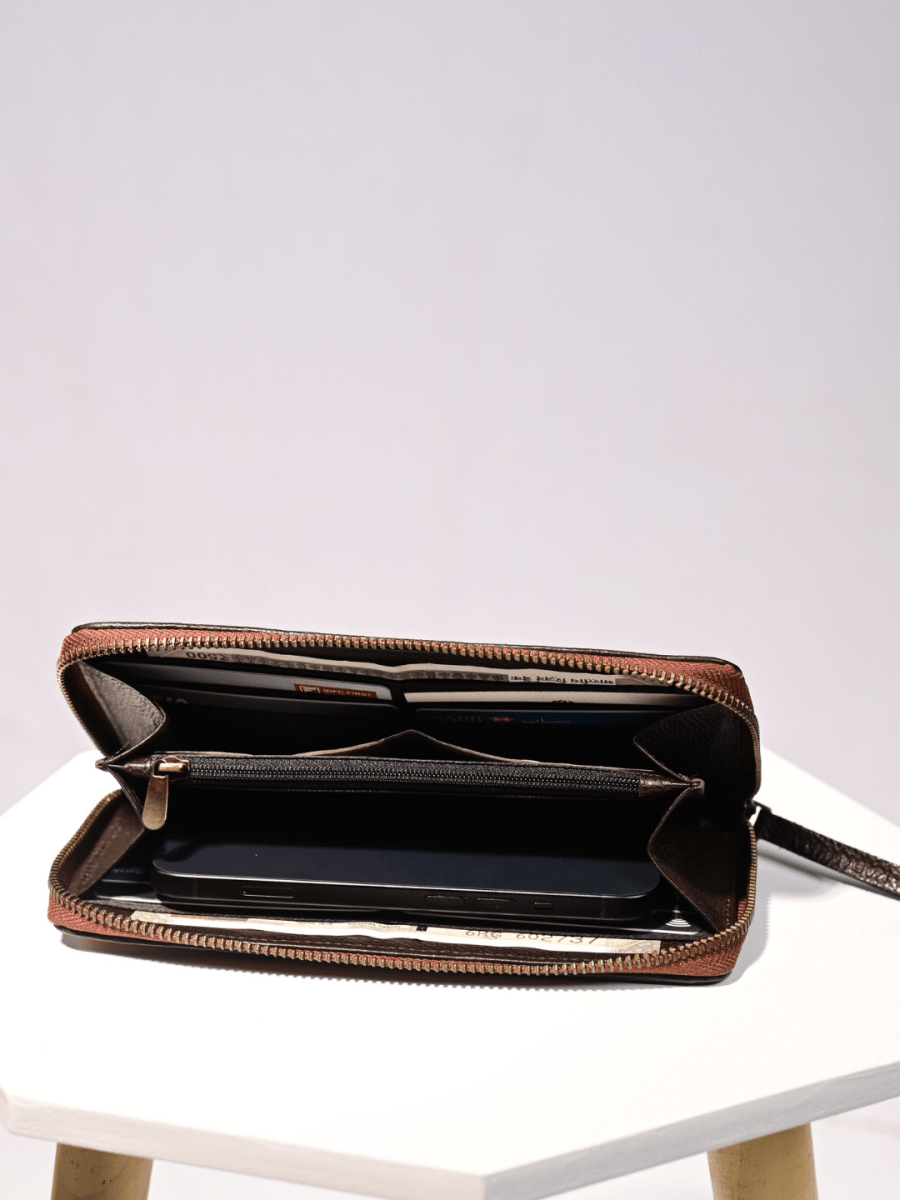 Handmade Sitalpati Zari Wallet - Natural Gold - Kadam Haat