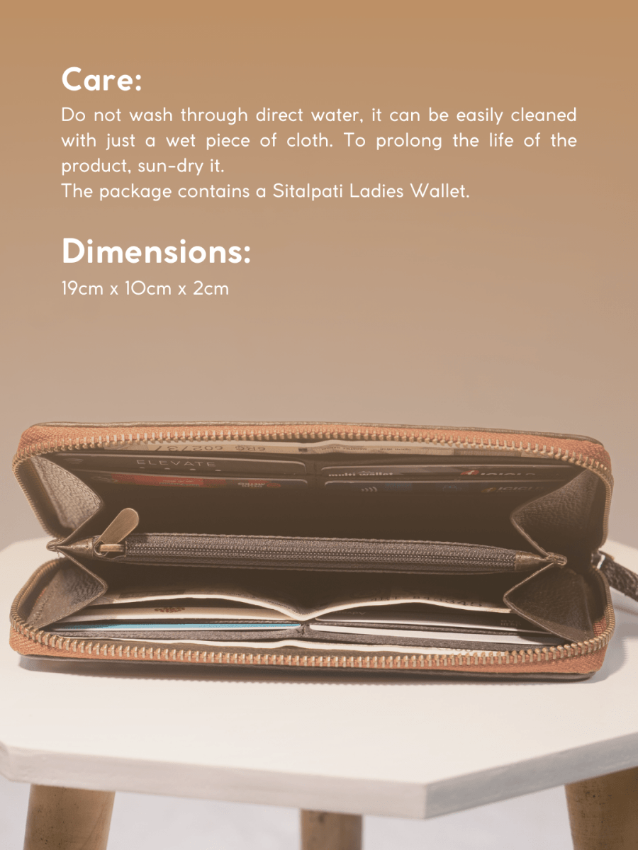 Handmade Sitalpati Zari Wallet - Natural Gold - Kadam Haat