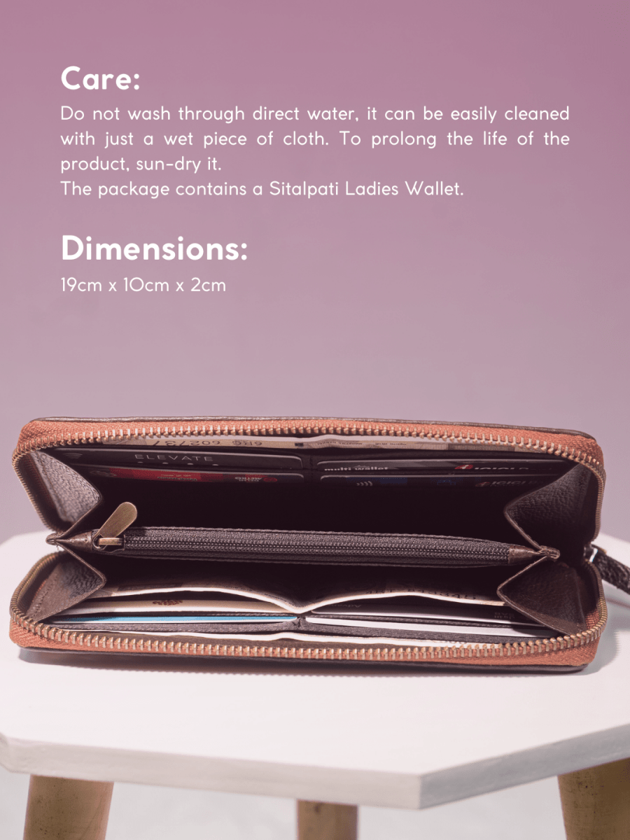 Handmade Sitalpati Zari Wallet - Pink - Kadam Haat