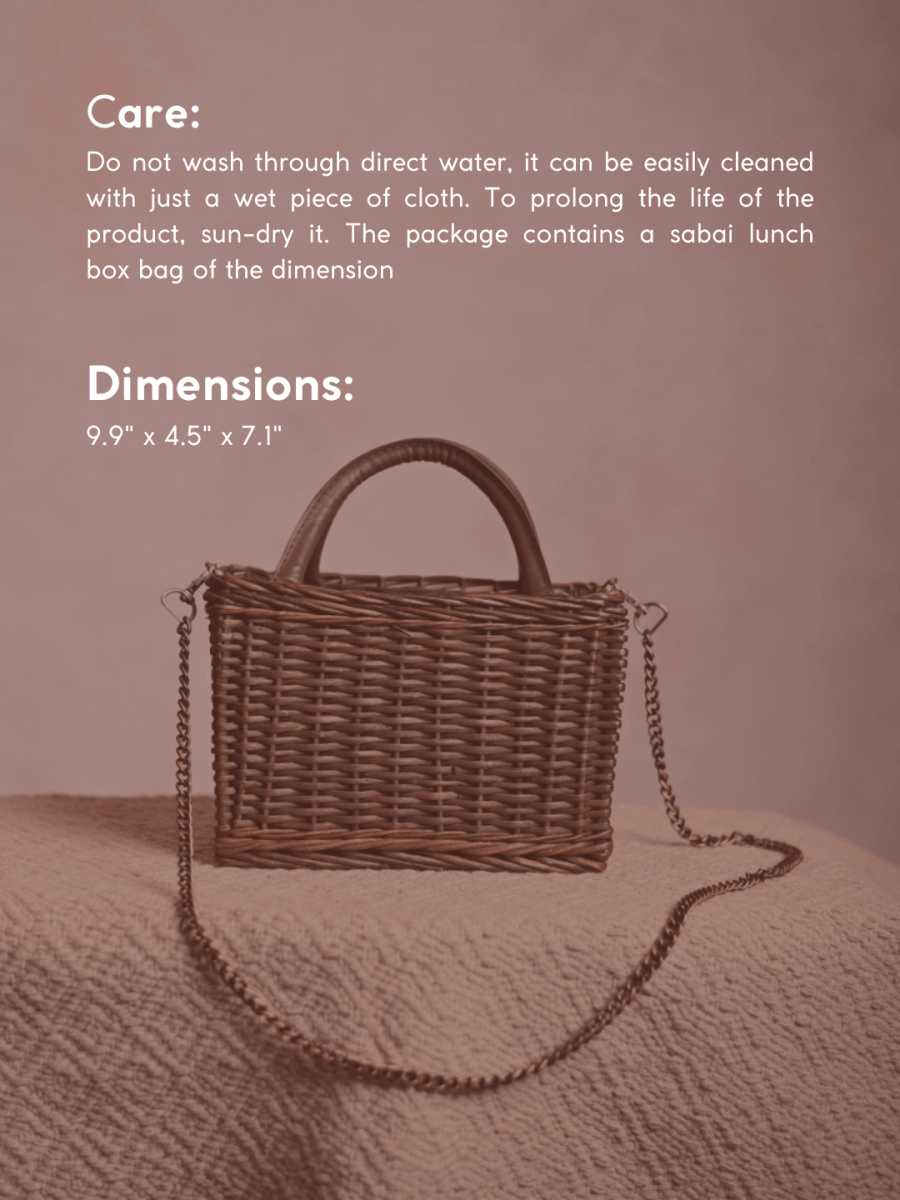 Handmade Wicker City Bag - Black - Kadam Haat