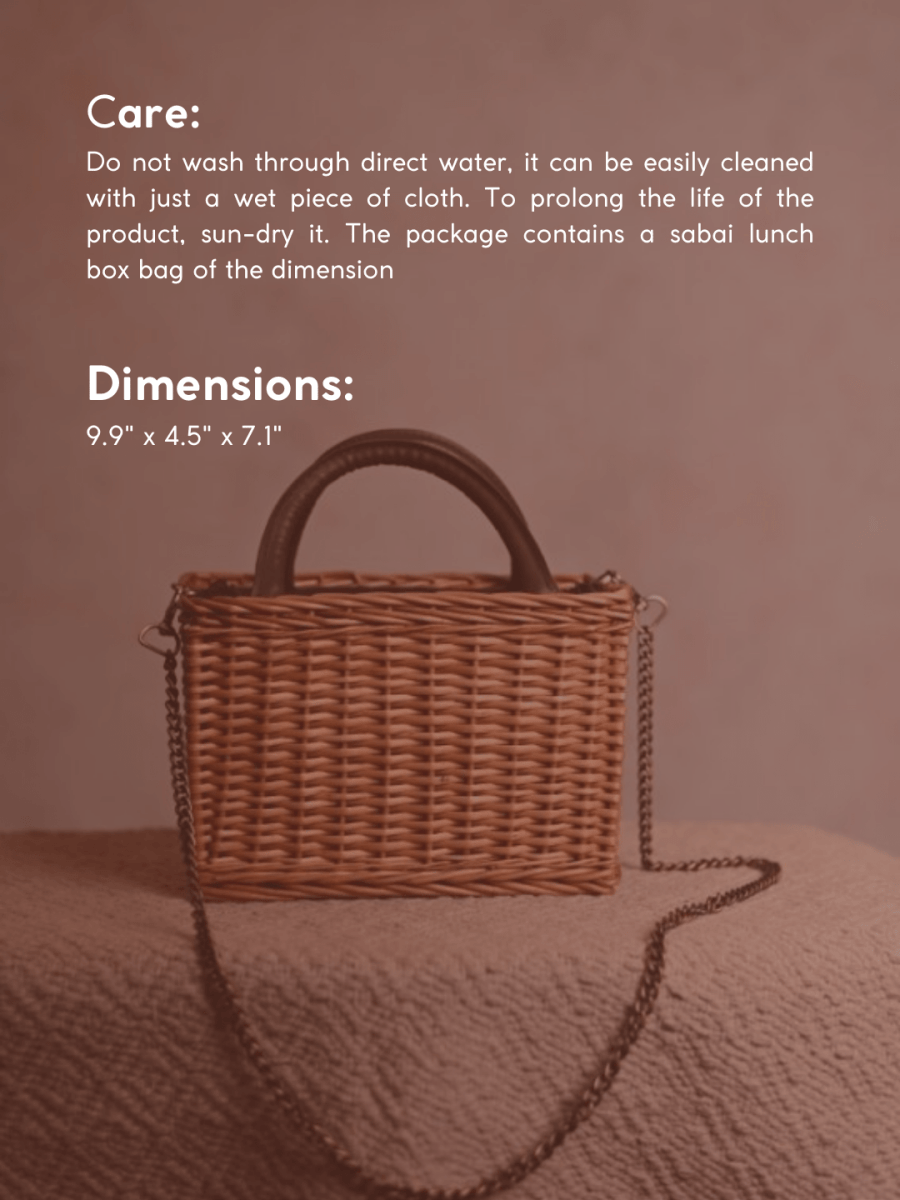 Handmade Wicker City Bag - Brown - Kadam Haat