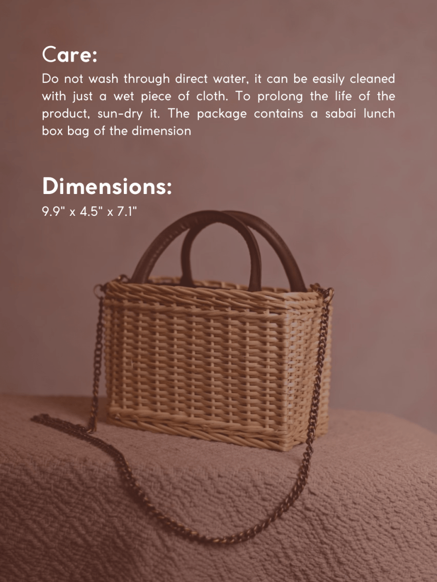 Handmade Wicker City Bag - Natural - Kadam Haat