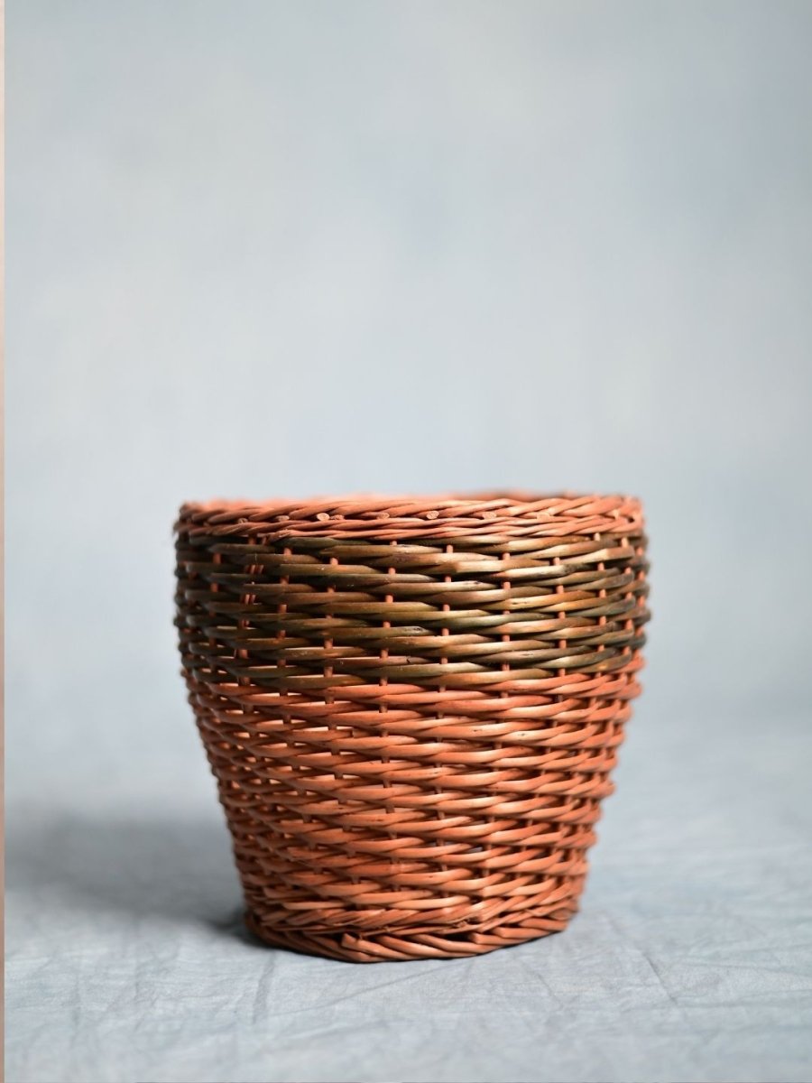 Handmade Wicker Planter - Green - Kadam Haat