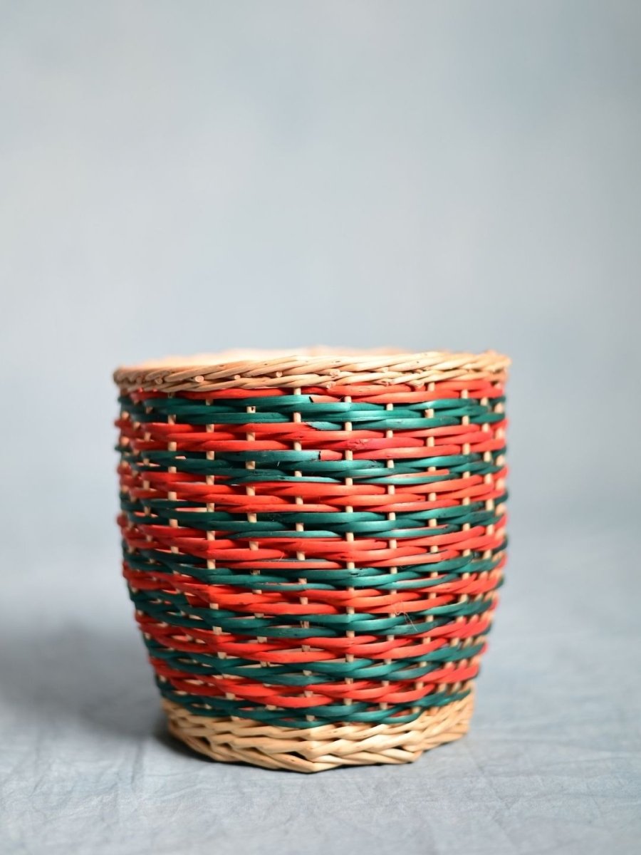Handmade Wicker Planter - Multicolor - Kadam Haat