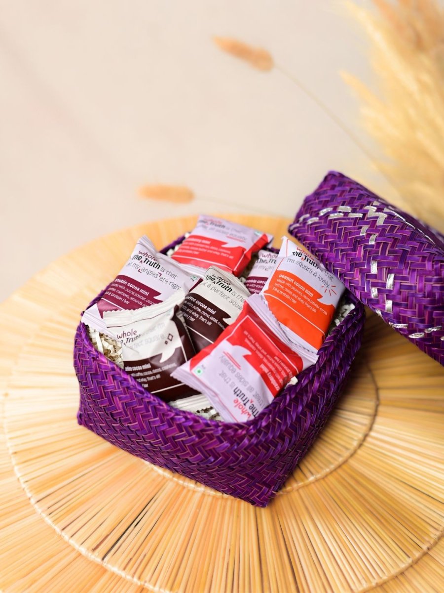 Handmade Zari Sitalpati Mulberry Gift Box - Set of 2 - Kadam Haat