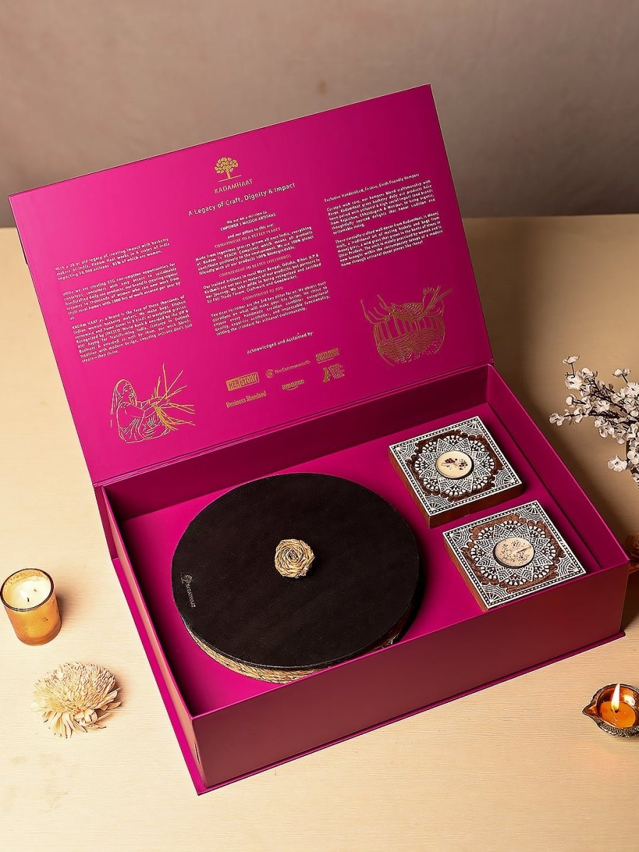 Handwoven Sabai Roti Box Diwali Hamper - Kadam Haat