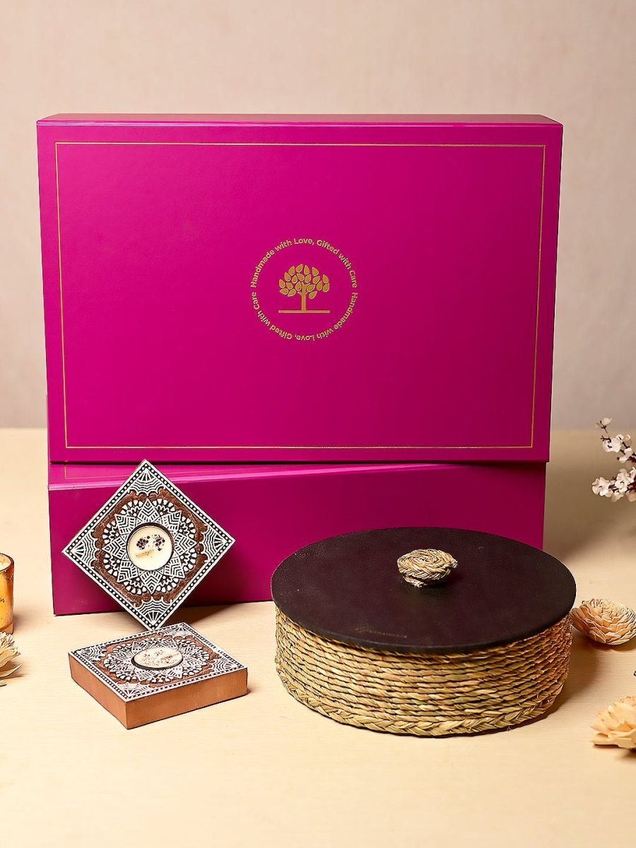 Handwoven Sabai Roti Box Diwali Hamper - Kadam Haat