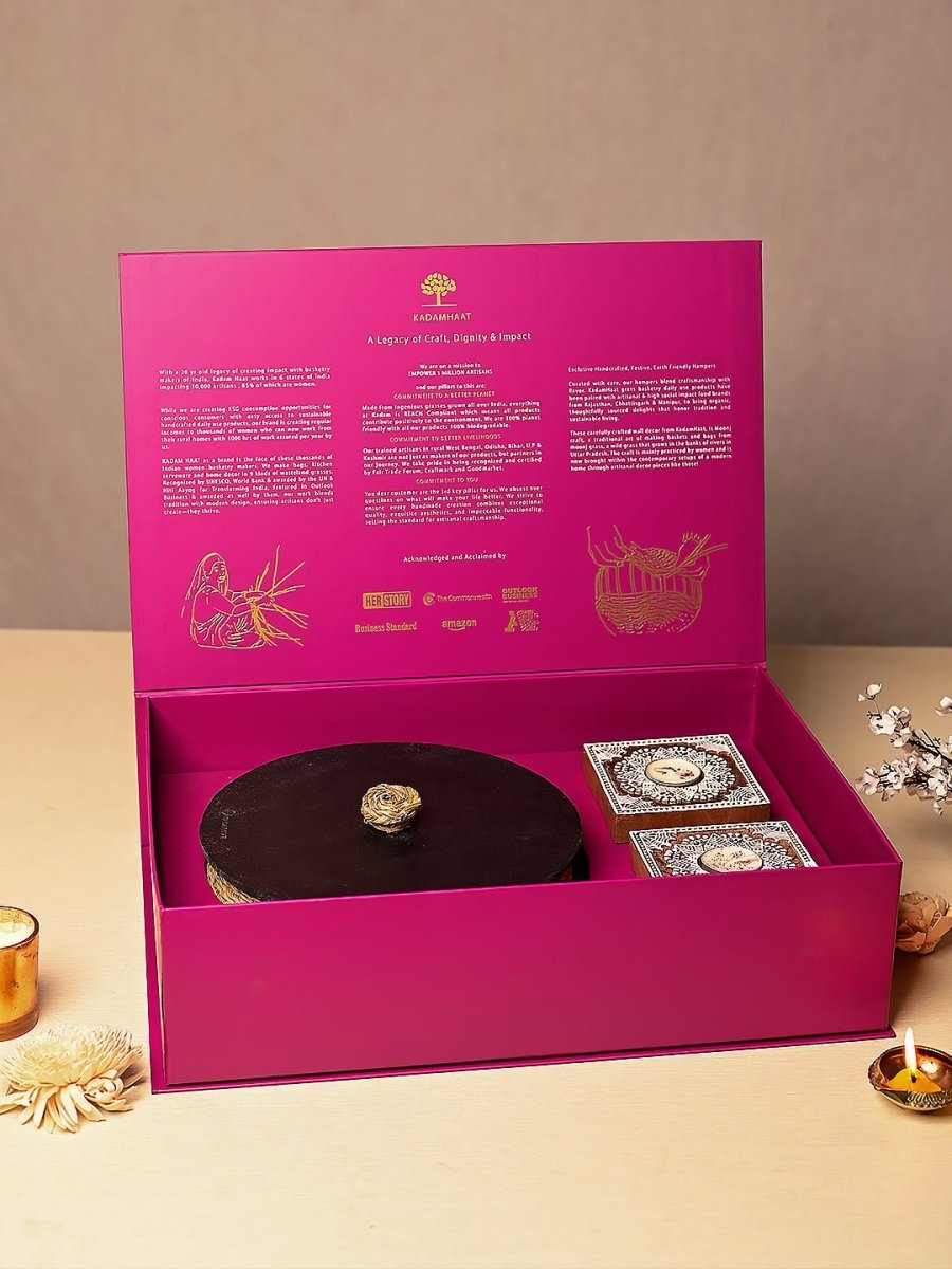 Handwoven Sabai Roti Box Diwali Hamper - Kadam Haat