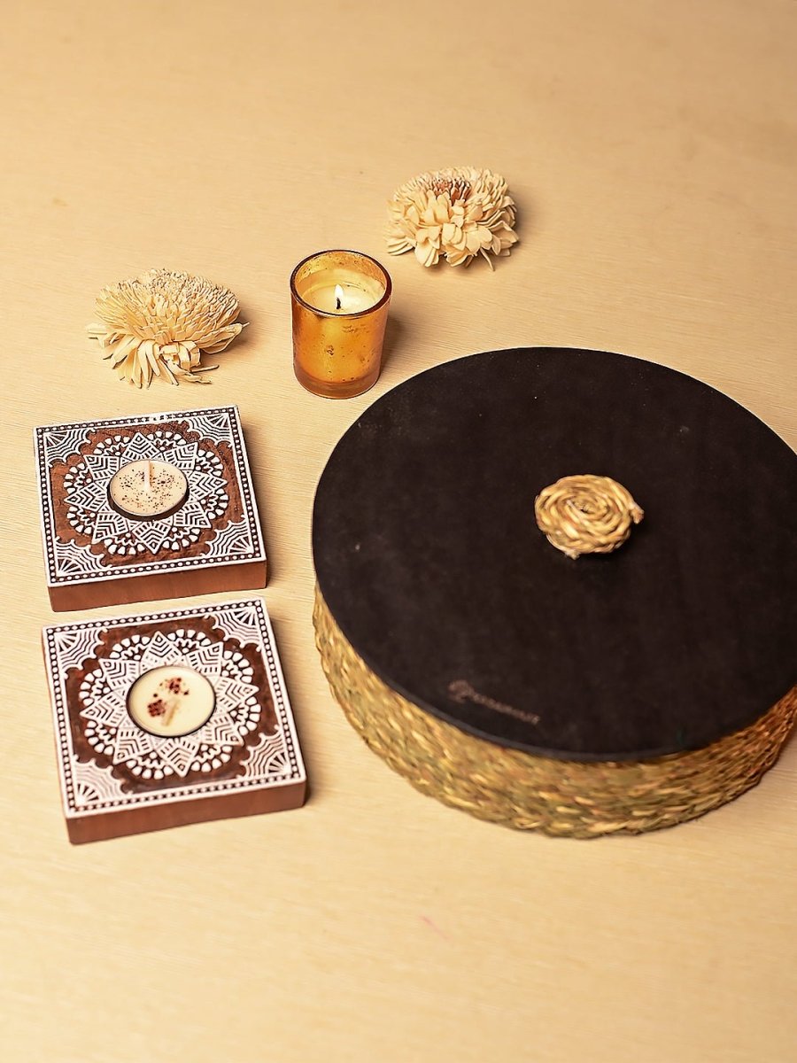 Handwoven Sabai Roti Box Diwali Hamper - Kadam Haat