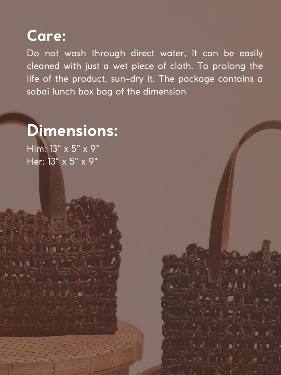 Him & Her Lunch Bag Combo - Black - Kadam Haat