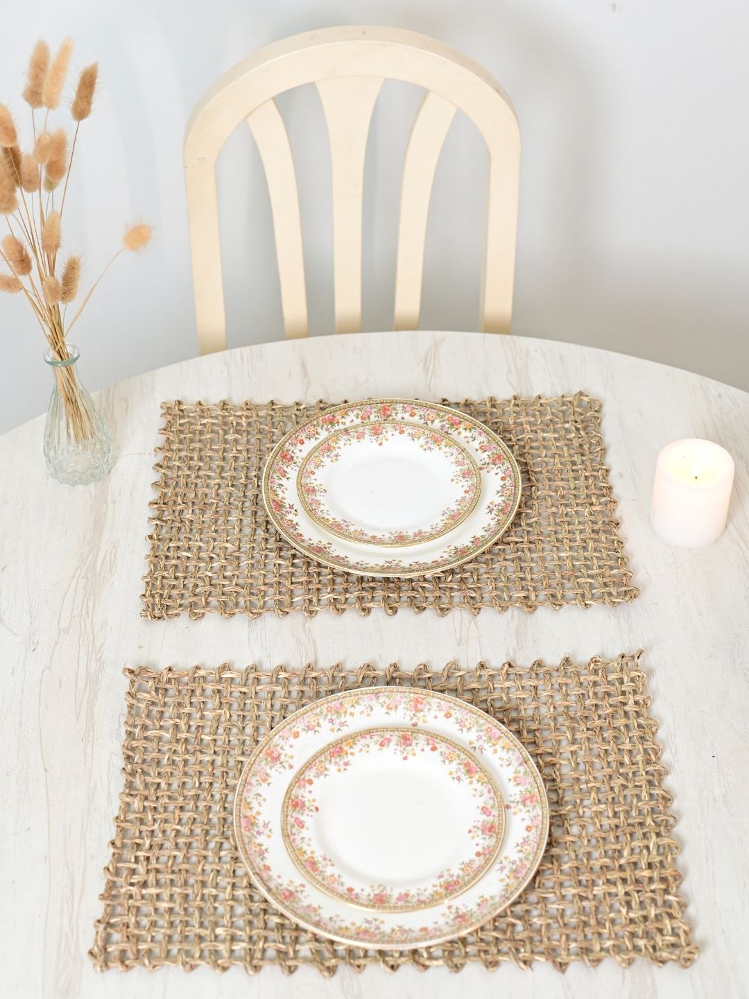 Handmade Sabai Grass Table Mat - Rectangular Set of  6, Natural